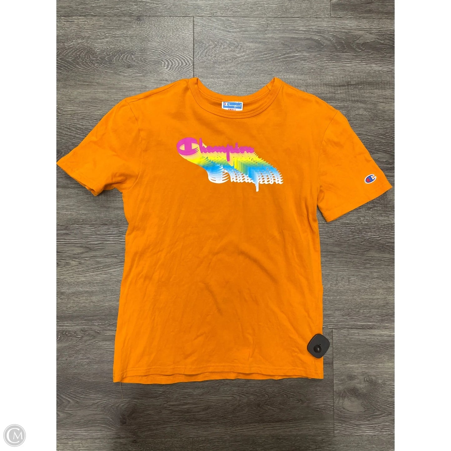Top Short Sleeve By Champion In Orange, Size: S