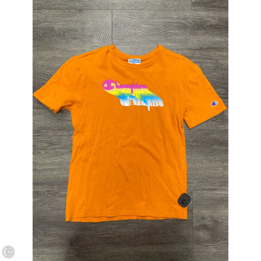 Top Short Sleeve By Champion In Orange, Size: S