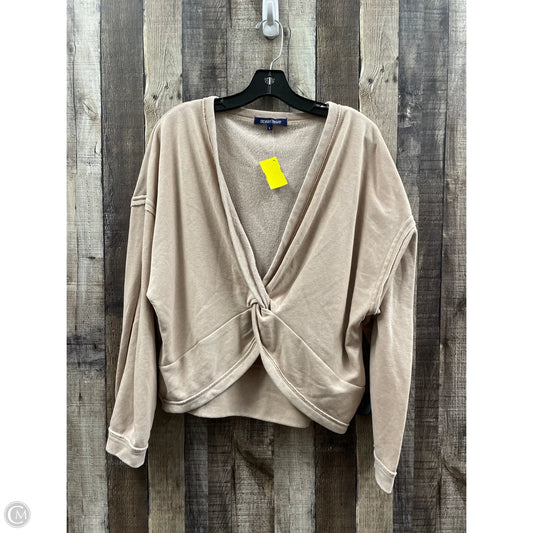 Sweatshirt Collar By Ocean Drive In Tan, Size: L