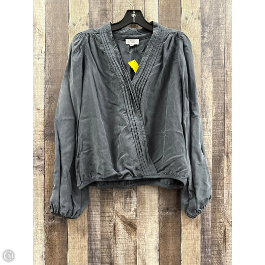 Top Long Sleeve By Evereve In Grey, Size: L