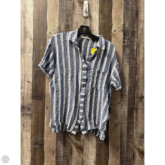 Top Short Sleeve By Jane And Delancey In Blue & White, Size: S