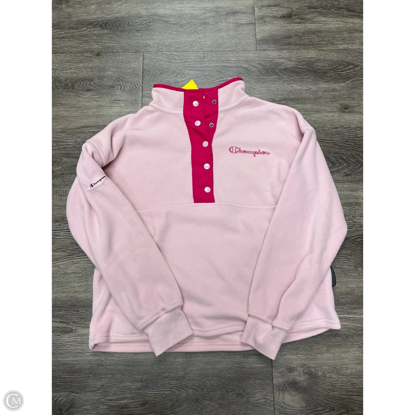 Jacket Fleece By Champion In Pink, Size: M