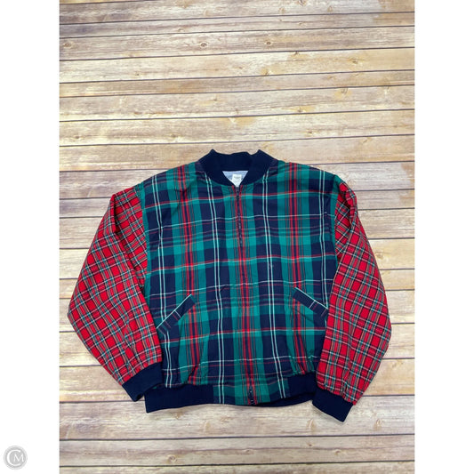 Jacket Denim By David Brooks In Plaid Pattern, Size: M