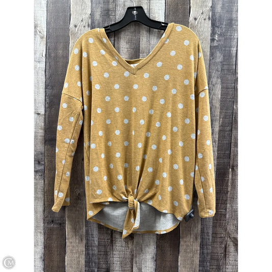 Top Long Sleeve By Bibi In Polkadot Pattern, Size: M