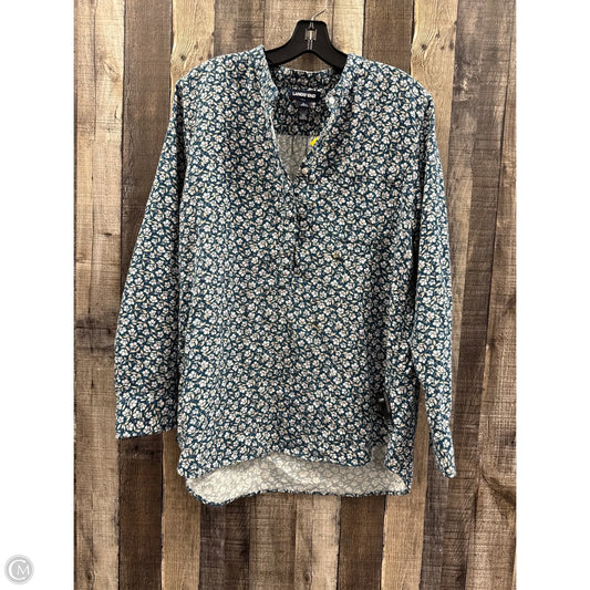Top Long Sleeve By Lands End In Teal, Size: L