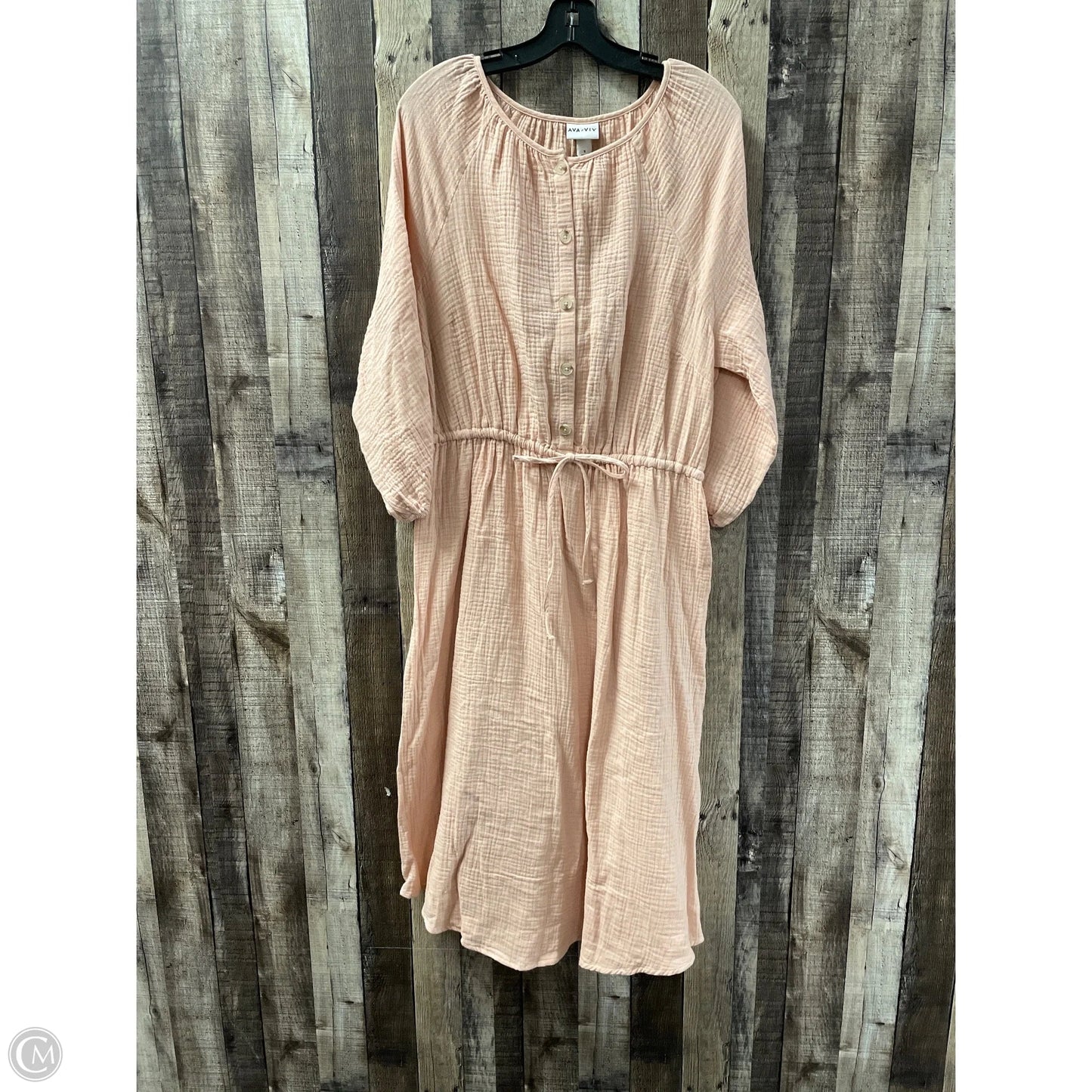 Dress Casual Maxi By Ava & Viv In Peach, Size: M