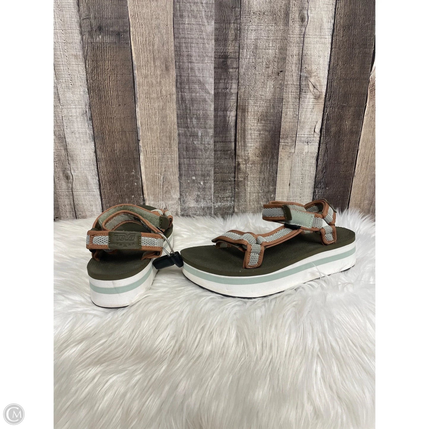 Sandals Flats By Teva In Green, Size: 8