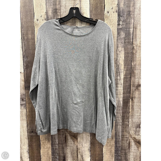Top Long Sleeve Basic By Croft And Barrow In Grey, Size: 3x