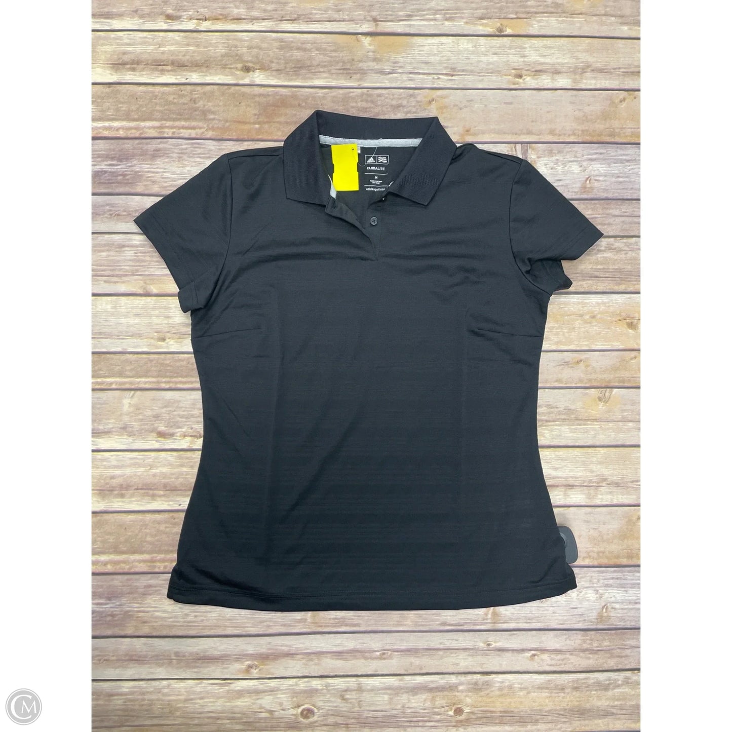 Athletic Top Short Sleeve By Adidas In Black, Size: M