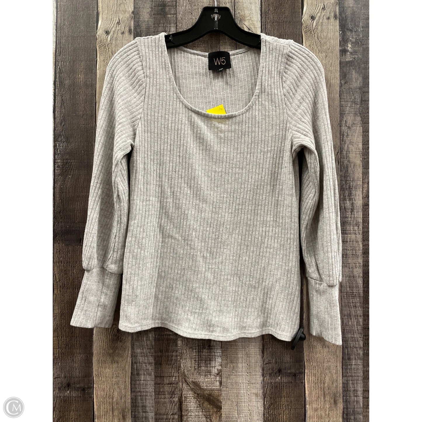 Top Long Sleeve By W5 In Grey, Size: S