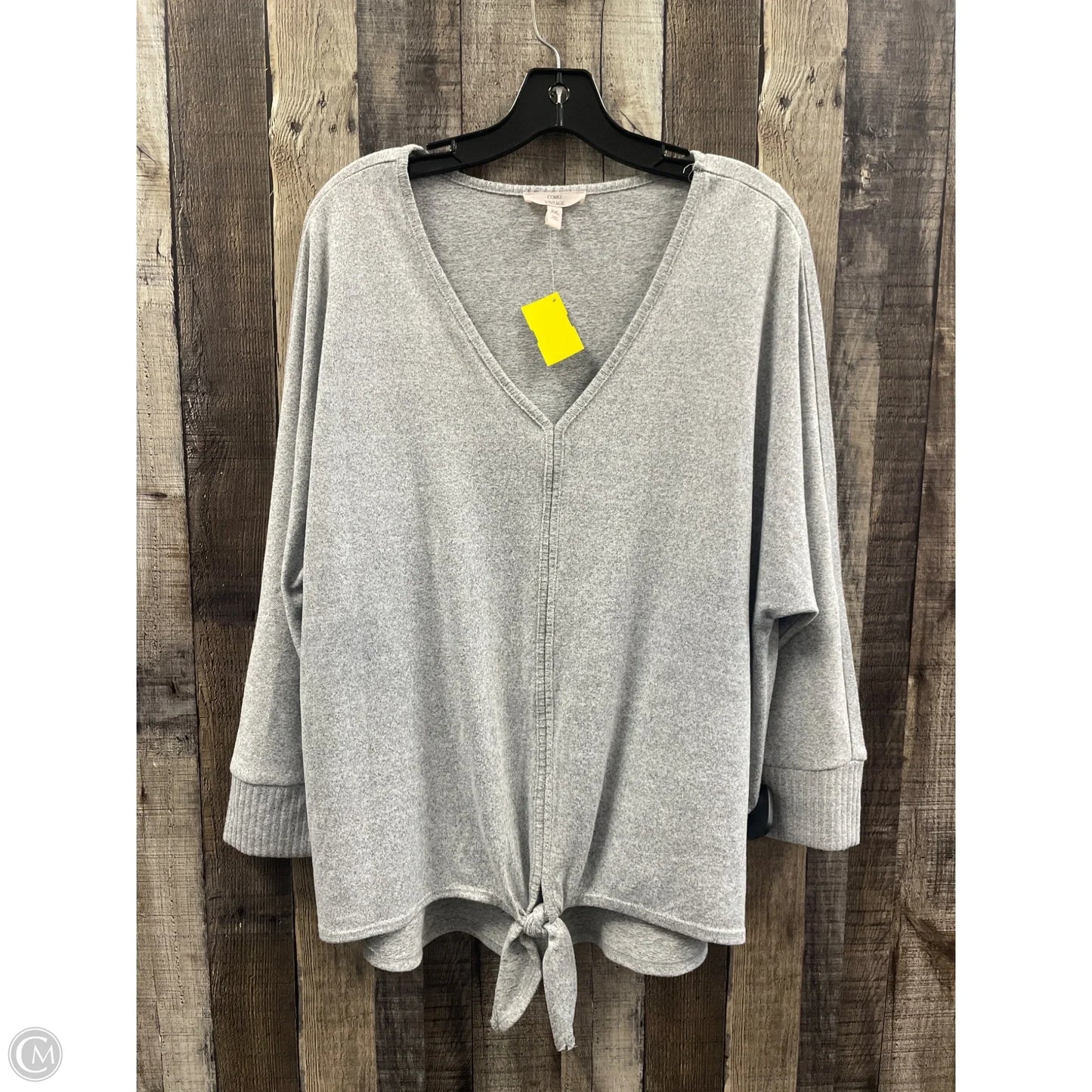 Top Long Sleeve By Como Vintage In Grey, Size: Xxl