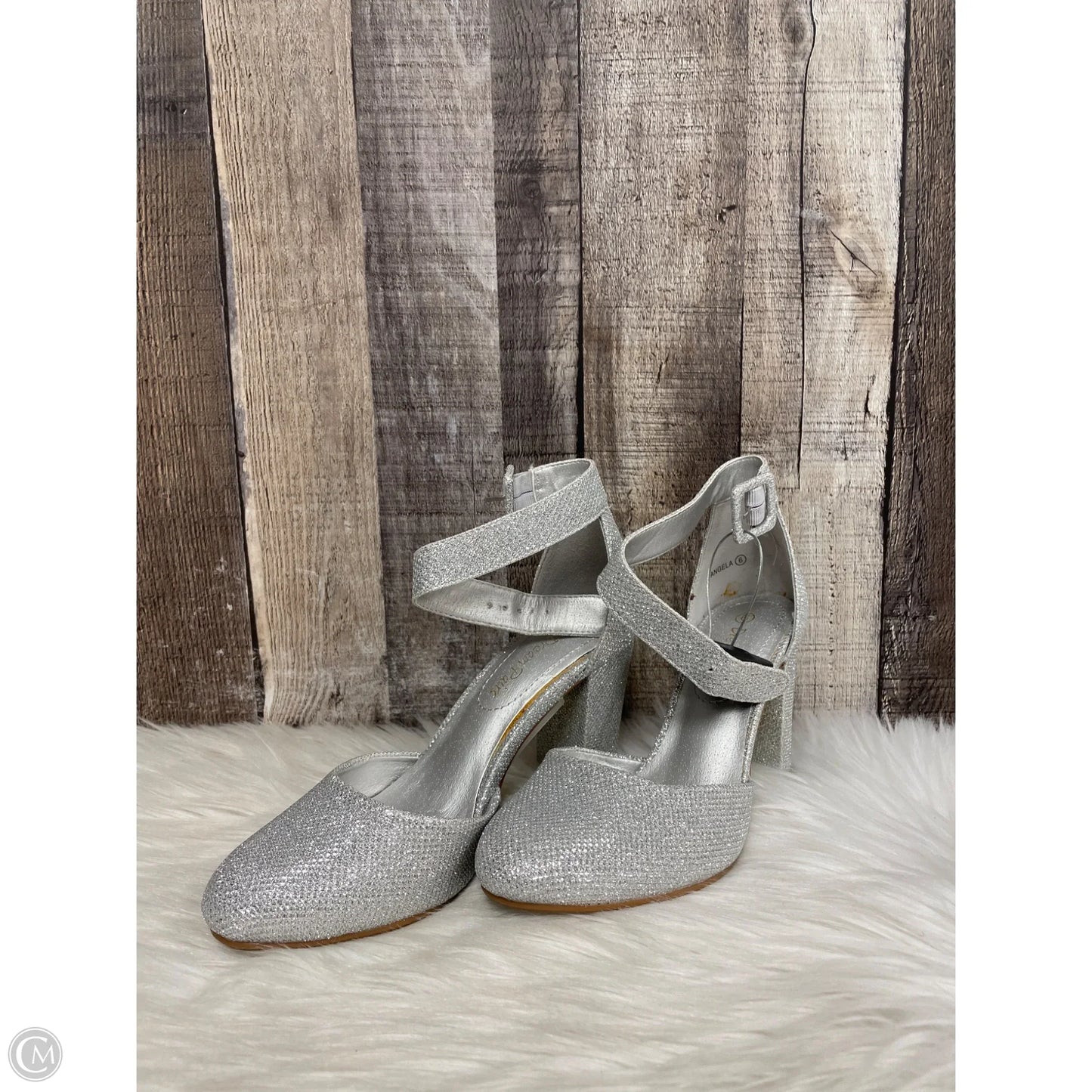 Shoes Heels Block By Dream Pairs In Silver, Size: 6