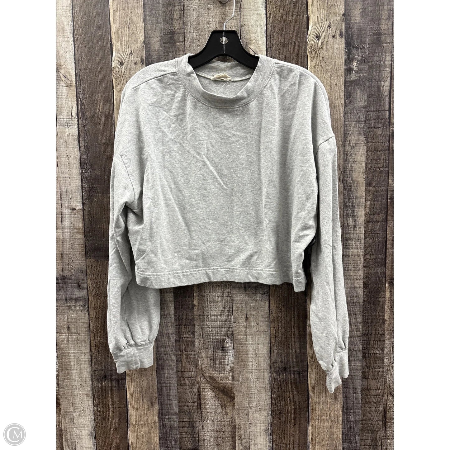 Top Long Sleeve By Open Edit In Grey, Size: M