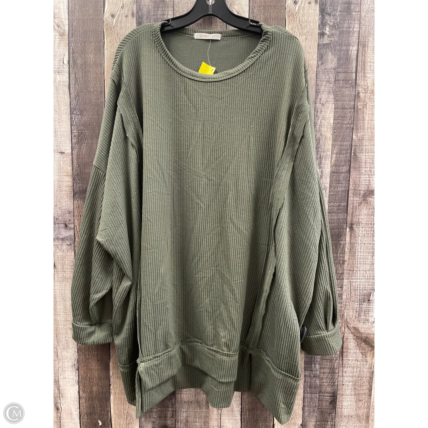 Tunic Long Sleeve By Cme In Green, Size: 3x