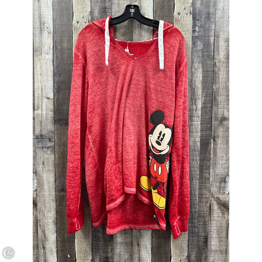 Top Long Sleeve By Disney In Red, Size: Xl