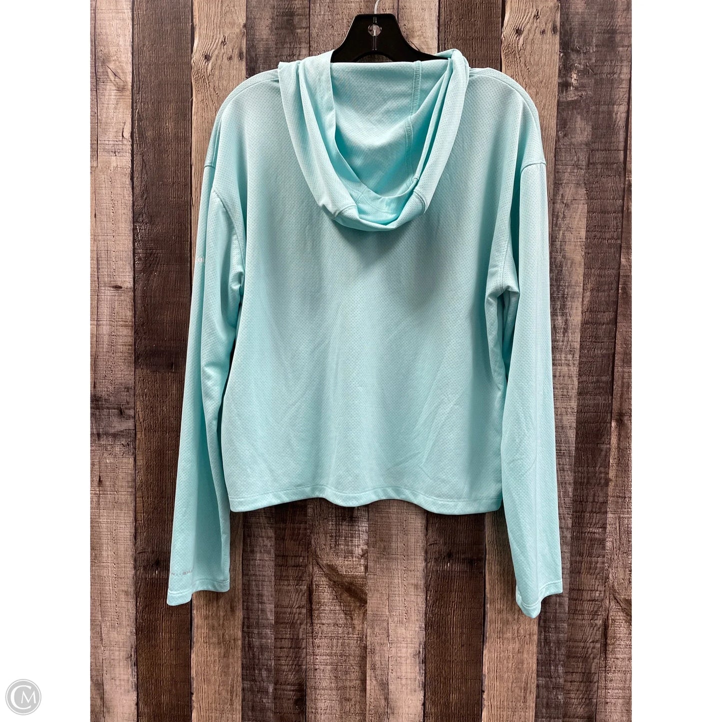 Athletic Top Long Sleeve Hoodie By Columbia In Teal, Size: L