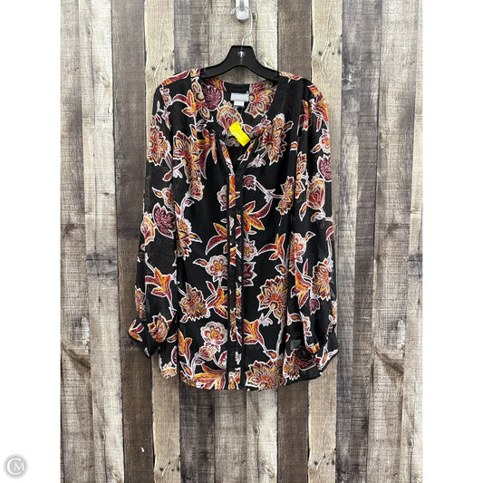 Top Long Sleeve By Liz Claiborne In Multi-colored, Size: 1x