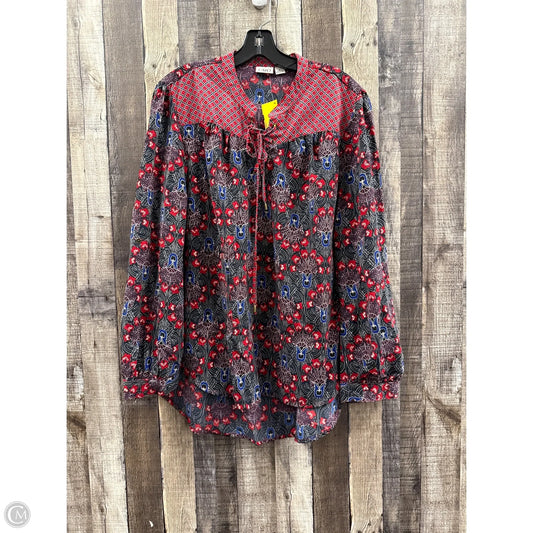 Top Long Sleeve By Cato In Multi-colored, Size: Xl