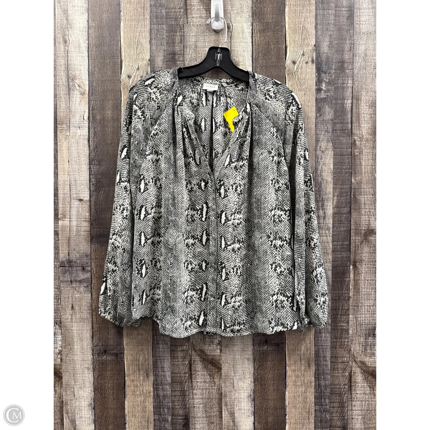Top Long Sleeve By J. Crew In Snakeskin Print, Size: M