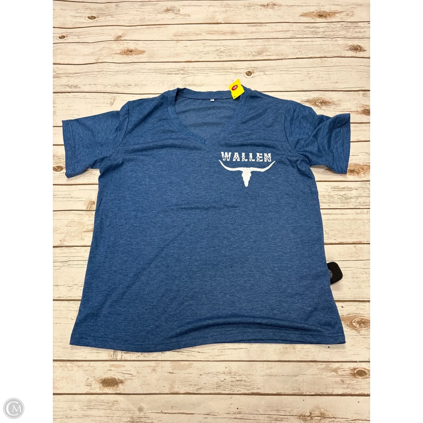 Top Short Sleeve Basic By Cmf In Blue, Size: L