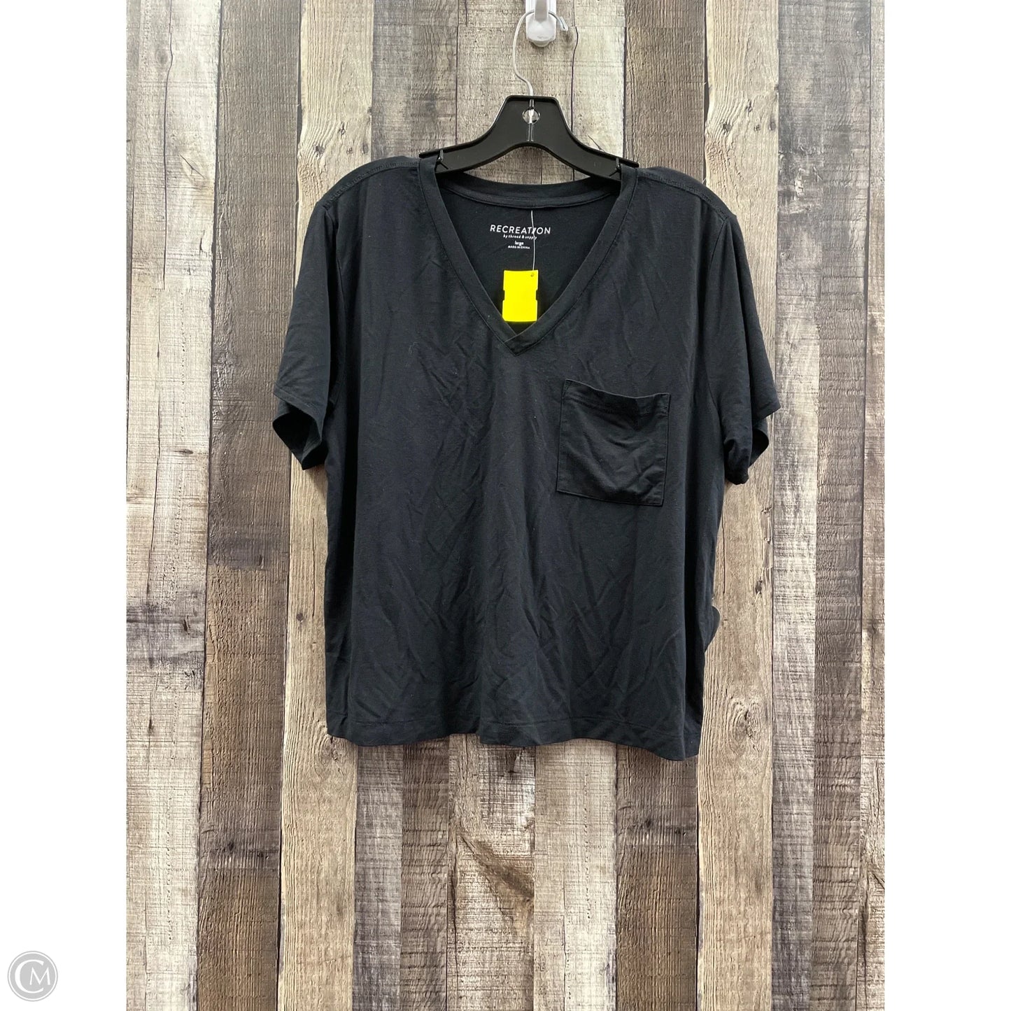 Top Short Sleeve Basic By Thread And Supply In Black, Size: L
