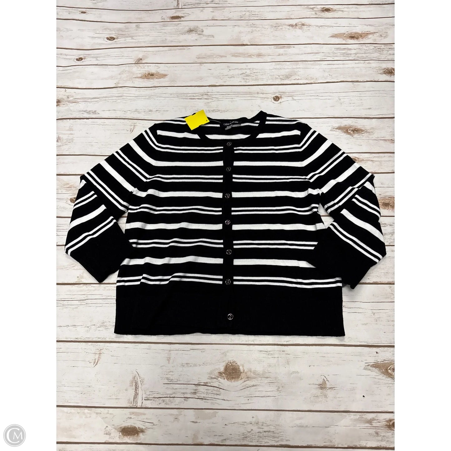 Cardigan By Cable And Gauge In Striped Pattern, Size: L