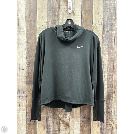 Athletic Top Long Sleeve Hoodie By Nike In Black, Size: L