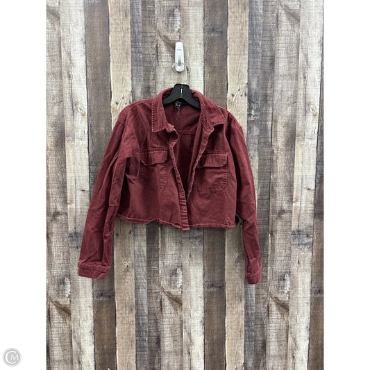 Top Long Sleeve By Forever 21 In Maroon, Size: L