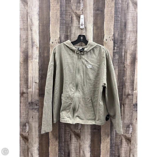 Athletic Jacket By Nike In Green, Size: Xl