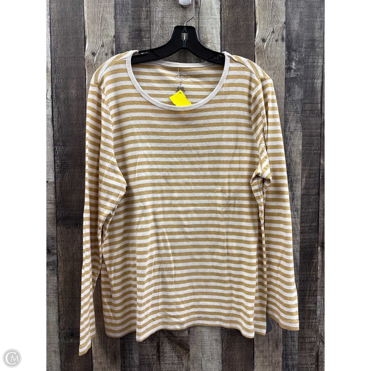 Top Long Sleeve By St Johns Bay In Striped Pattern, Size: 1x