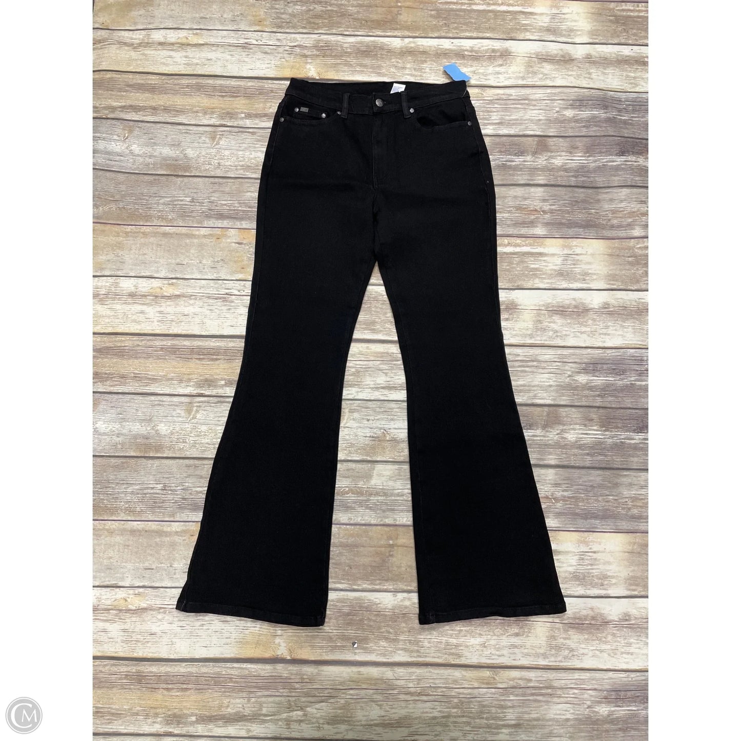 Jeans Flared By Diane Gilman In Black Denim, Size: 8