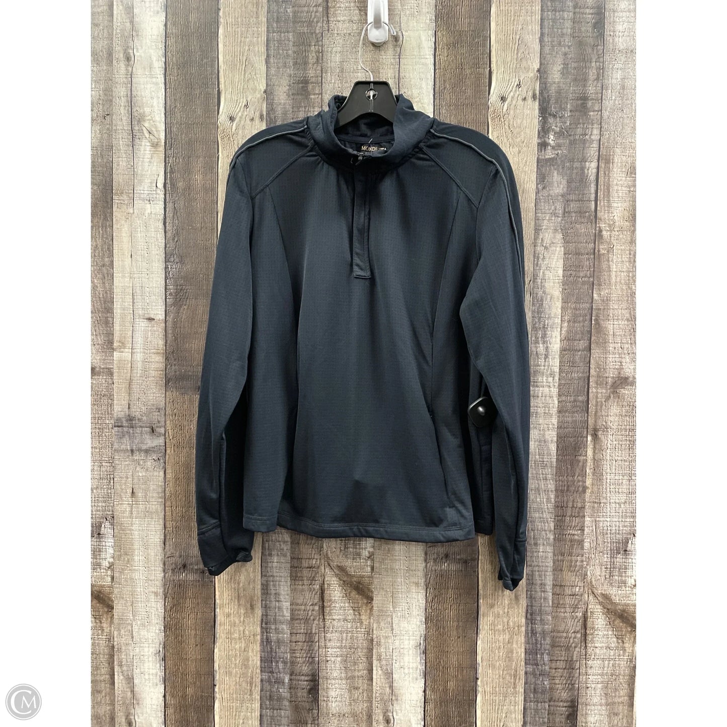 Athletic Top Long Sleeve Collar By Mondetta In Black, Size: Xl