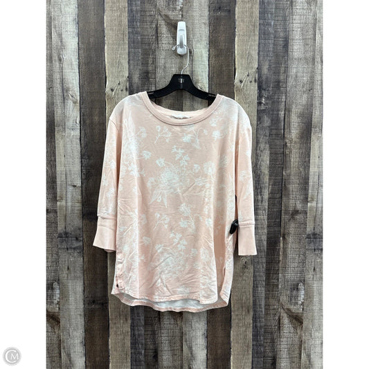 Top 3/4 Sleeve By Jane And Delancey In Peach, Size: L