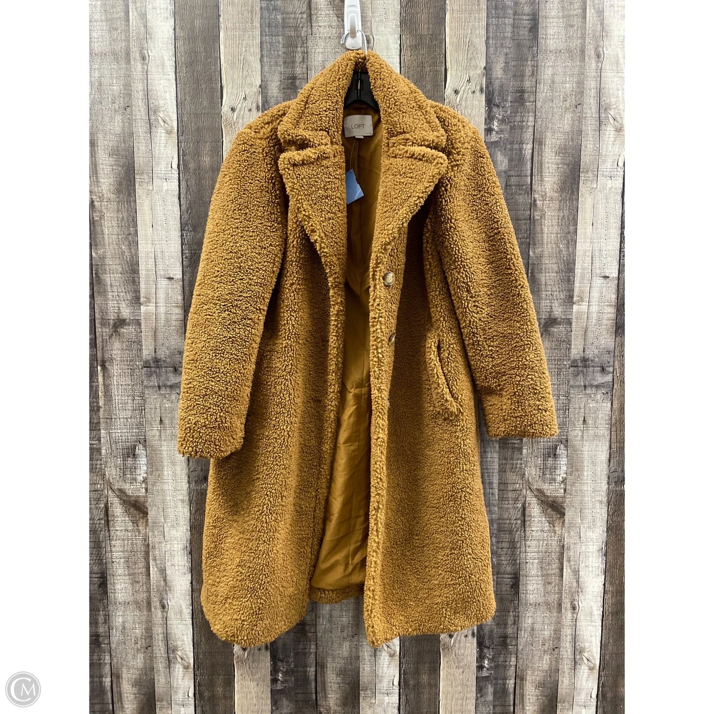 Coat Faux Fur & Sherpa By Loft In Bronze, Size: Xsp