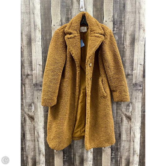 Coat Faux Fur & Sherpa By Loft In Bronze, Size: Xsp