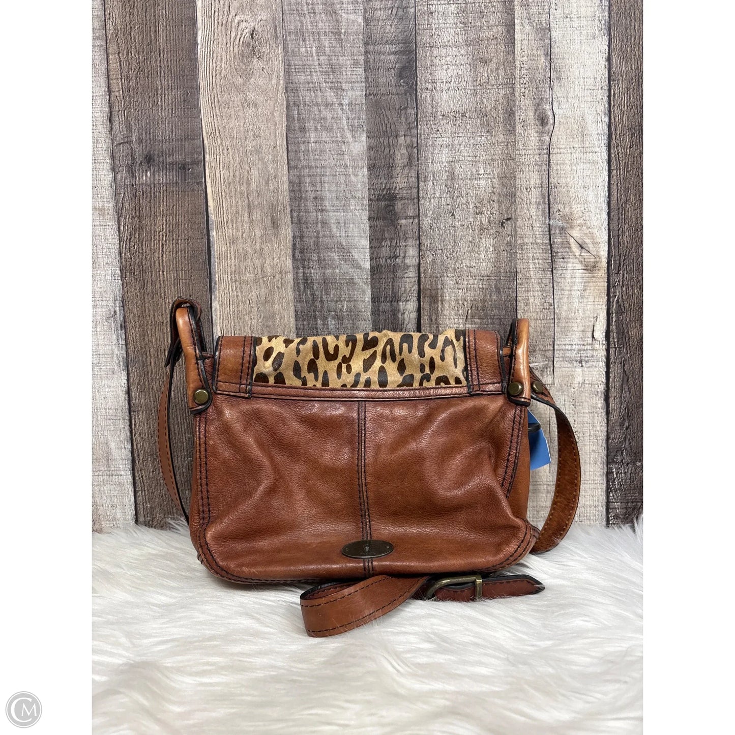 Crossbody Leather By Fossil, Size: Medium