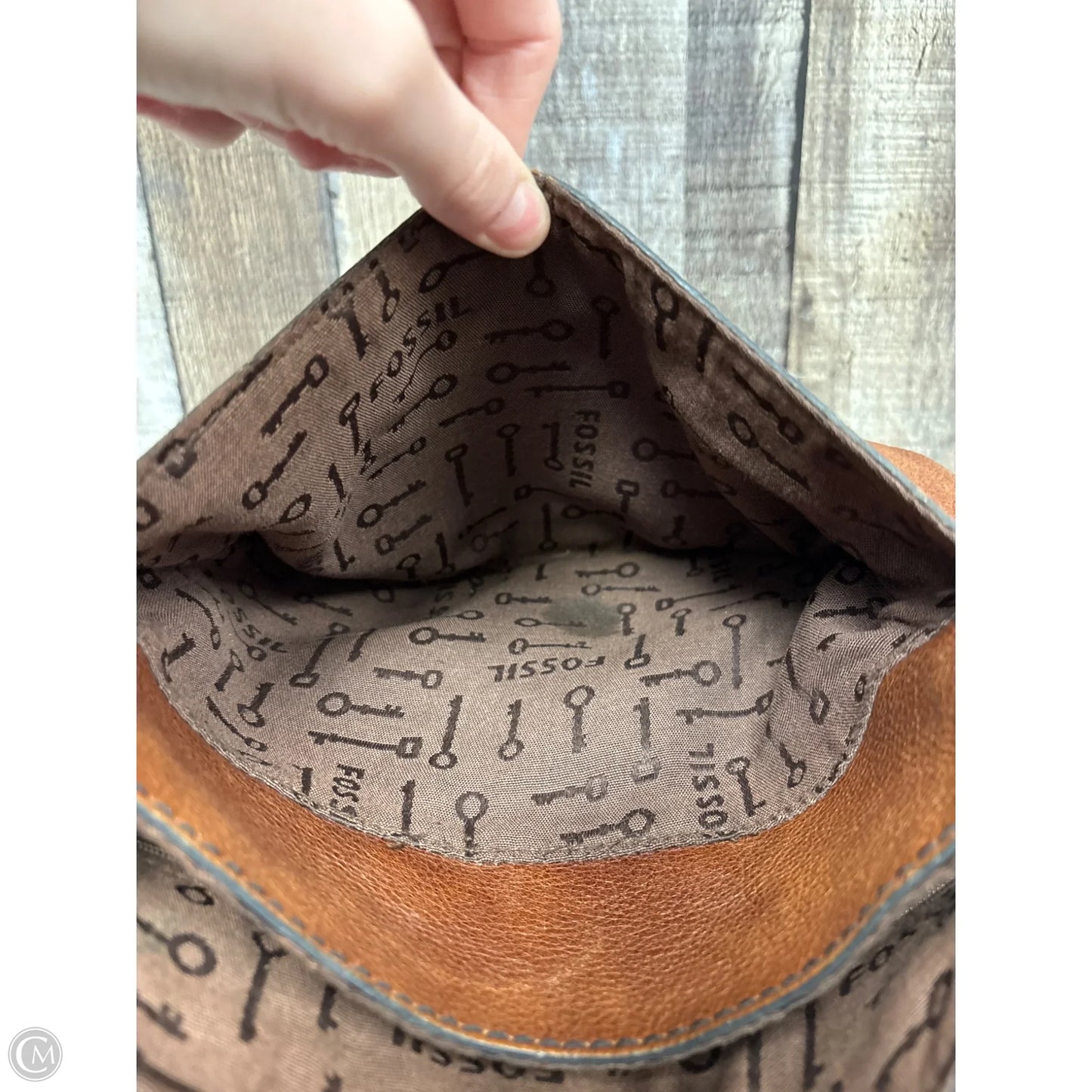 Crossbody Leather By Fossil, Size: Medium