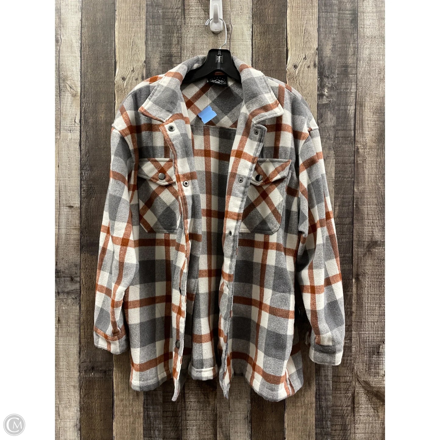 Jacket Shirt By Hfx In Plaid Pattern, Size: M