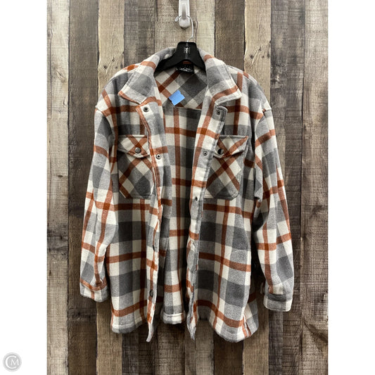 Jacket Shirt By Hfx In Plaid Pattern, Size: M