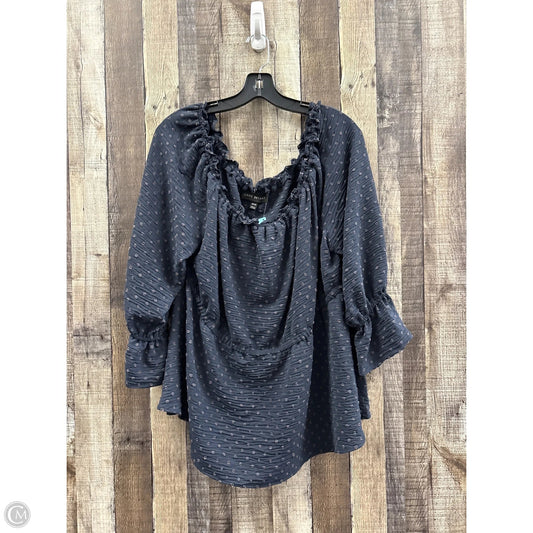 Top 3/4 Sleeve By Lane Bryant In Navy, Size: 1x