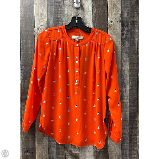 Top Long Sleeve By Loft In Orange, Size: Xxsp