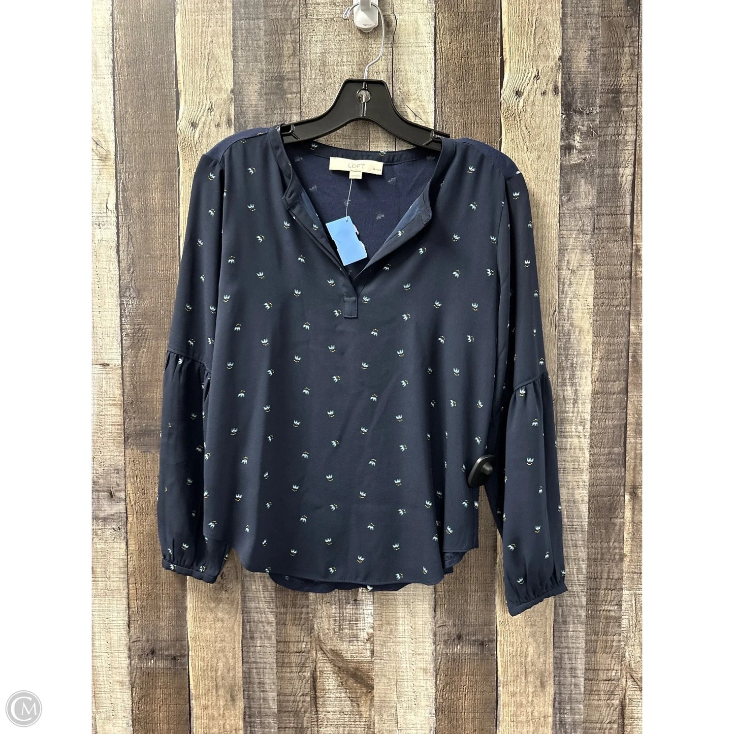 Top Long Sleeve By Loft In Navy, Size: Xxsp