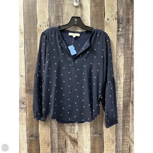 Top Long Sleeve By Loft In Navy, Size: Xxsp