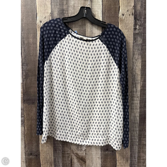 Top Long Sleeve By Loft In Blue & White, Size: Xs
