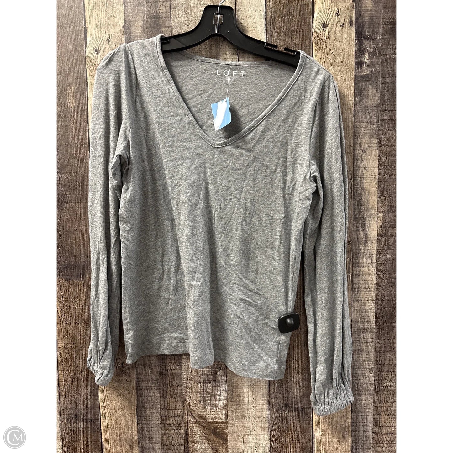 Top Long Sleeve By Loft In Grey, Size: S