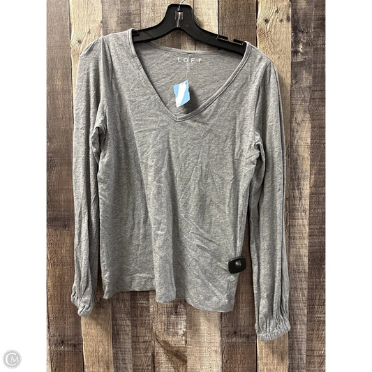 Top Long Sleeve By Loft In Grey, Size: S
