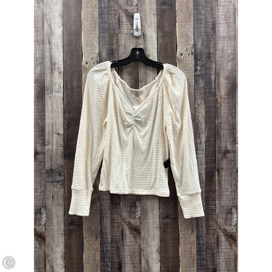 Top Long Sleeve By Loft In Cream, Size: L