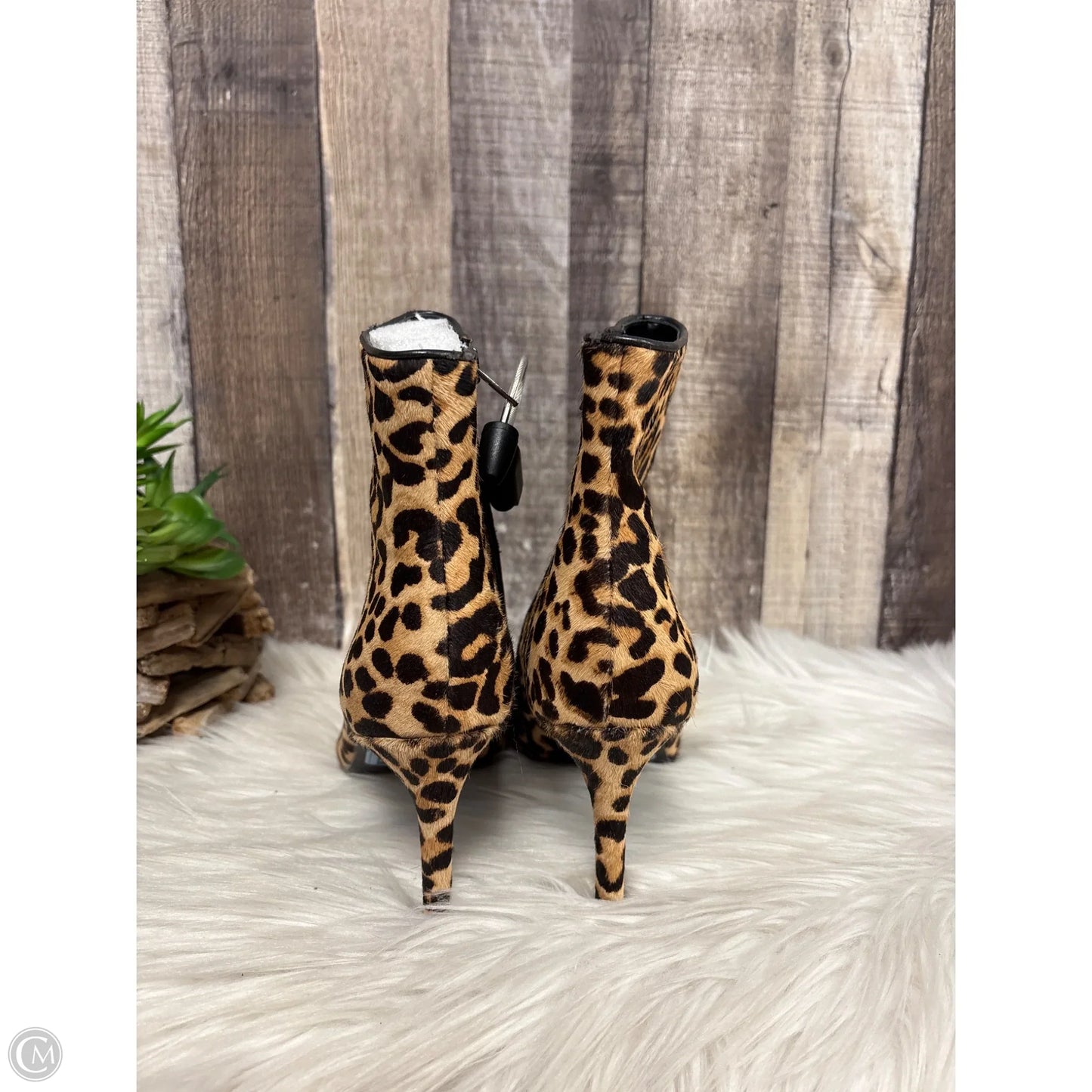 Boots Ankle Heels By Adrienne Vittadini In Animal Print, Size: 8