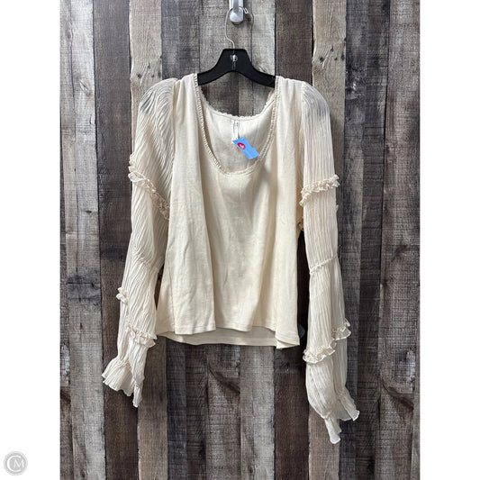 Top Long Sleeve By Anthropologie In Ivory, Size: Xl