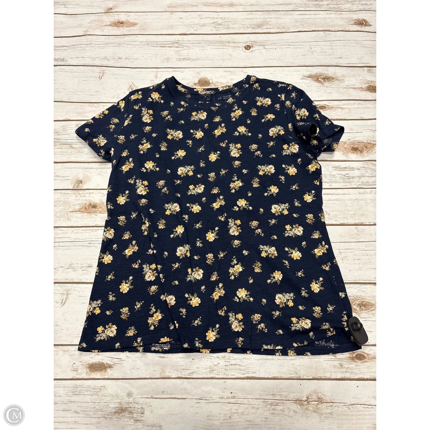 Top Short Sleeve By Lc Lauren Conrad In Floral Print, Size: L